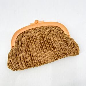 Vintage bag o world weaved orange clutch